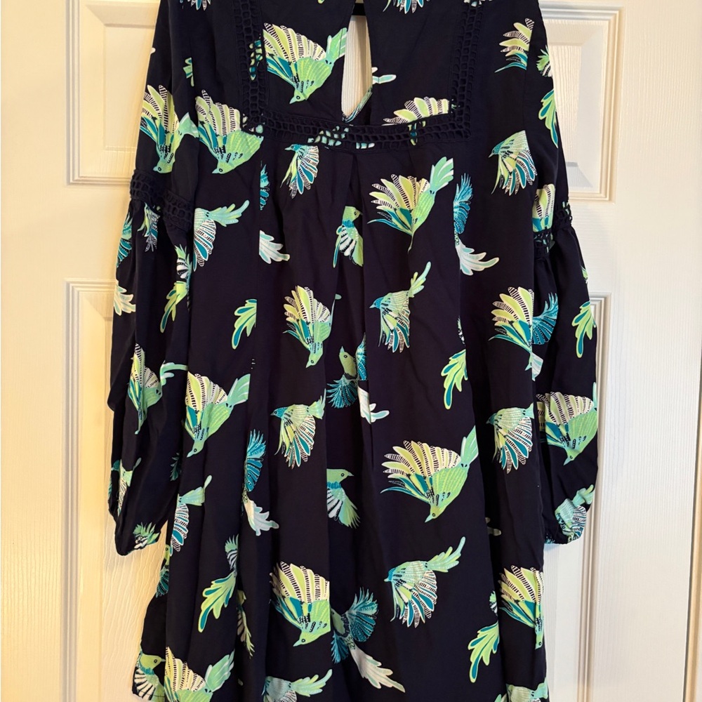 Crown & Ivy Green and Blue Long Sleeve Sundress - Picture 5 of 6